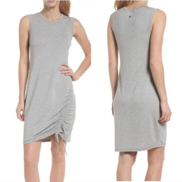 Zella Grey Post Studio Sleeveless Ruched Hem Athletic Dress Size XL - Picture 1 of 5